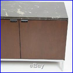 Vintage Florence Knoll International Wood and Marble Credenza Cabinet Sideboard