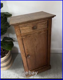 Vintage French Dark Wood Bedside Side Cabinet, 1920s