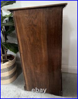 Vintage French Dark Wood Bedside Side Cabinet, 1920s