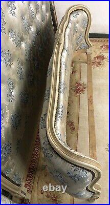 Vintage French Demi Corbeille Chesterfield Style Double Bed Frame