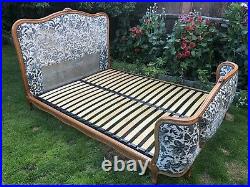 Vintage French Demi Corbeille Double Bed Base Frame Wooden Antique Style