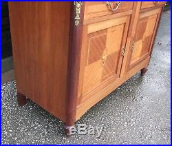 Vintage French Inlaid Mahogany Marble Topped Dressing Table/Cabinet (CONMTD1)