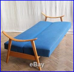 Vintage French Mid Century Sofa Bed Couch