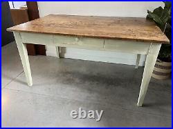 Vintage French Pine Farmhouse Refectory Dining Table