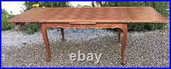Vintage French oak table, large extending 8/10 seater parquet dining table