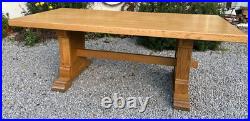 Vintage French refectory table, large 8/10 seater solid dining table