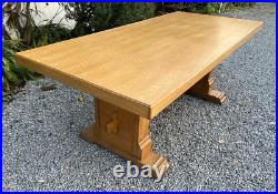 Vintage French refectory table, large 8/10 seater solid dining table
