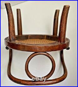 Vintage French small/miniature caned bent wood style chair with label'Tonnerre