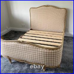 Vintage French style upholstered bed frame