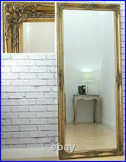 Vintage Full Length Antique Gold Ornate Leaner Wall Hanging Mirror 157cm x 68cm