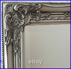 Vintage Full Length Antique Silver Ornate Leaner Wall Hanging Mirror 150 x 61cm