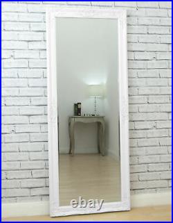 Vintage Full Length Antique White Ornate Leaner Wall Hanging Mirror 150cm x 61cm