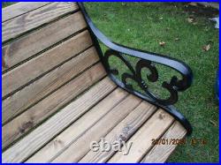 Vintage Garden Bench Cast Iron Wood Seat Victorian/ Edwardian Antique Restored