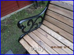 Vintage Garden Bench Cast Iron Wood Seat Victorian/ Edwardian Antique Restored