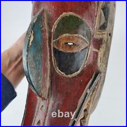 Vintage Gouro Zamble Zoomorphic Wooden Mask Ivory Coast African Tribal Art 49cm