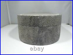 Vintage Gray Shagreen Oval Box, Great Table Fare