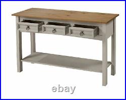 Vintage Grey Console Table Rustic Sideboard Antique Solid Wood Hall Storage Unit