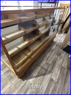 Vintage Haberdashery Cabinet/Shop counter Wood & glass