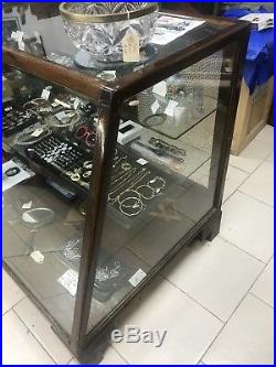 Vintage Haberdashery Glass Antique Shop Counter Display Cabinet Interior