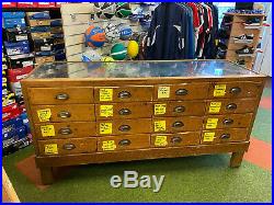 Vintage Haberdashery Shop Counter, Display Cabinet, Antique Shopfitting, Drawers