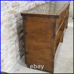 Vintage Haberdashery Wood Glass Display Cabinet Apothecary Shop Till Counter