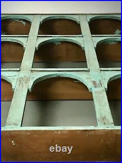 Vintage Indian Arched Display Unit. Nine Classic Arch. Baby Blue & Eau De Nil
