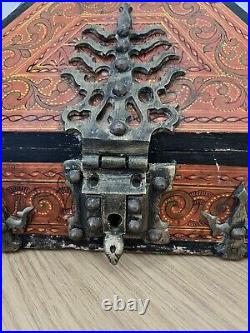 Vintage Kerala / Indian Dowry / Jewellery Wooden With Brass Fittings