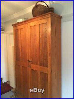 Vintage Large Wooden School Cupboard with Shelves Kitchen/ Larder / Hall