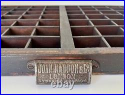 Vintage Letterpress Wood Printers Tray 98 Squares From John Haddon & Co London