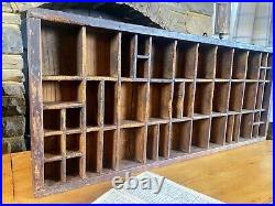 Vintage Letterpress Wood Printers Tray, Old Shelf, Rustic Shelf, Curios Display