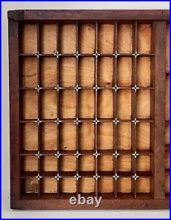 Vintage Letterpress Wood Printers Tray With Brass Restored In Good Condition