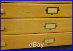Vintage Light Wood Plan Chest Artists / Architect chest of Drawers -Coffee Table