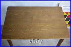 Vintage Mid Century Compact Desk Table Ply Top Drawer Metal Handle 40s 50s