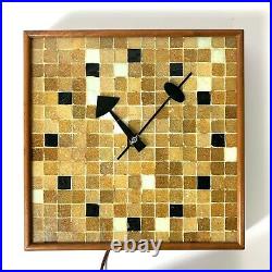 Vintage Mid Century Modern George Nelson Howard Miller Tile Wall Clock Rare 2232