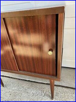 Vintage Mid Century Modern Record Television Storage Cabinet