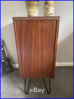 Vintage Mid Century abbess linear B505 Tambour Filing Cabinet Wooden