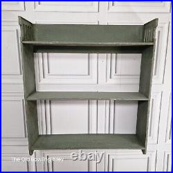 Vintage Open Back Solid Wooden Painted Farmhouse Bookcase Shelf / Wall Shelves