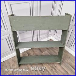 Vintage Open Back Solid Wooden Painted Farmhouse Bookcase Shelf / Wall Shelves