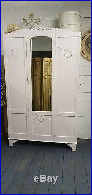 Vintage Painted Victorian Mirrored Wardrobe Shabby Chic CAN ARRANGE COURIER