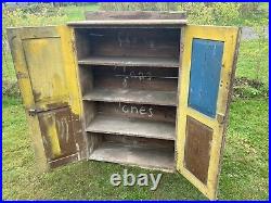Vintage Pine Larder Cupboard Cabinet Pantry Workshop Storage Panel Antique