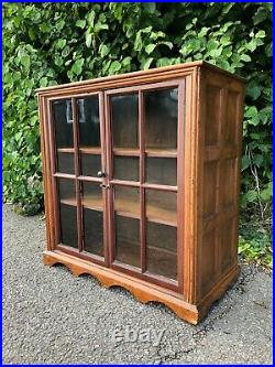 Vintage Pine Three Shelf Closed Bookcase/Medicine Display Cabinet