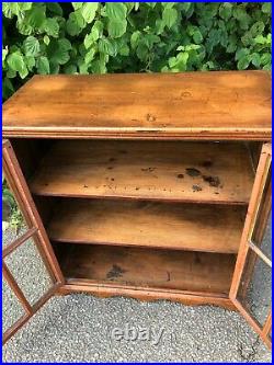 Vintage Pine Three Shelf Closed Bookcase/Medicine Display Cabinet