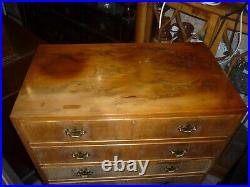 Vintage Reproduction Yew Wood Secretaire Chest Ideal For Painting