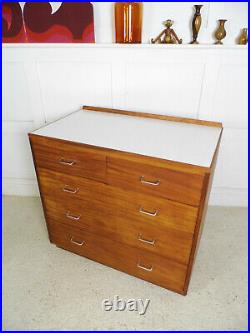 Vintage Retro Ex Military large Mahogany Formica Chest of drawers REMPLOY 60s