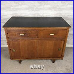 Vintage Retro Mid Century Solid Wood Shop Retail Display Cabinet Desk Counter
