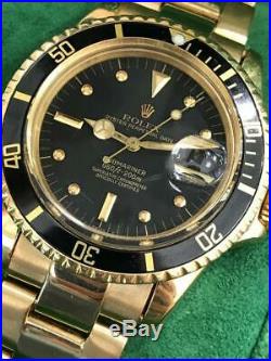 Vintage Rolex Submariner 1680 Matte Nipple Dial 2 Mil 18K Yellow Gold Rare 1967