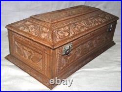 Vintage Sandal Wood Miniature Hand Carved Storage Box Collectible Decorative