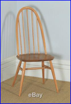 Vintage Set Elm Blonde Ercol Quaker Drop Leaf Kitchen Dining Table & Four Chairs