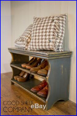 Vintage Shoe Bench and Rack Hallway Storage Shelf Shelving