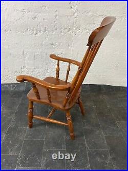 Vintage Solid Wooden Farmhouse Style Large Carver Armchair